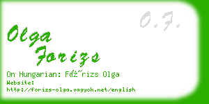 olga forizs business card